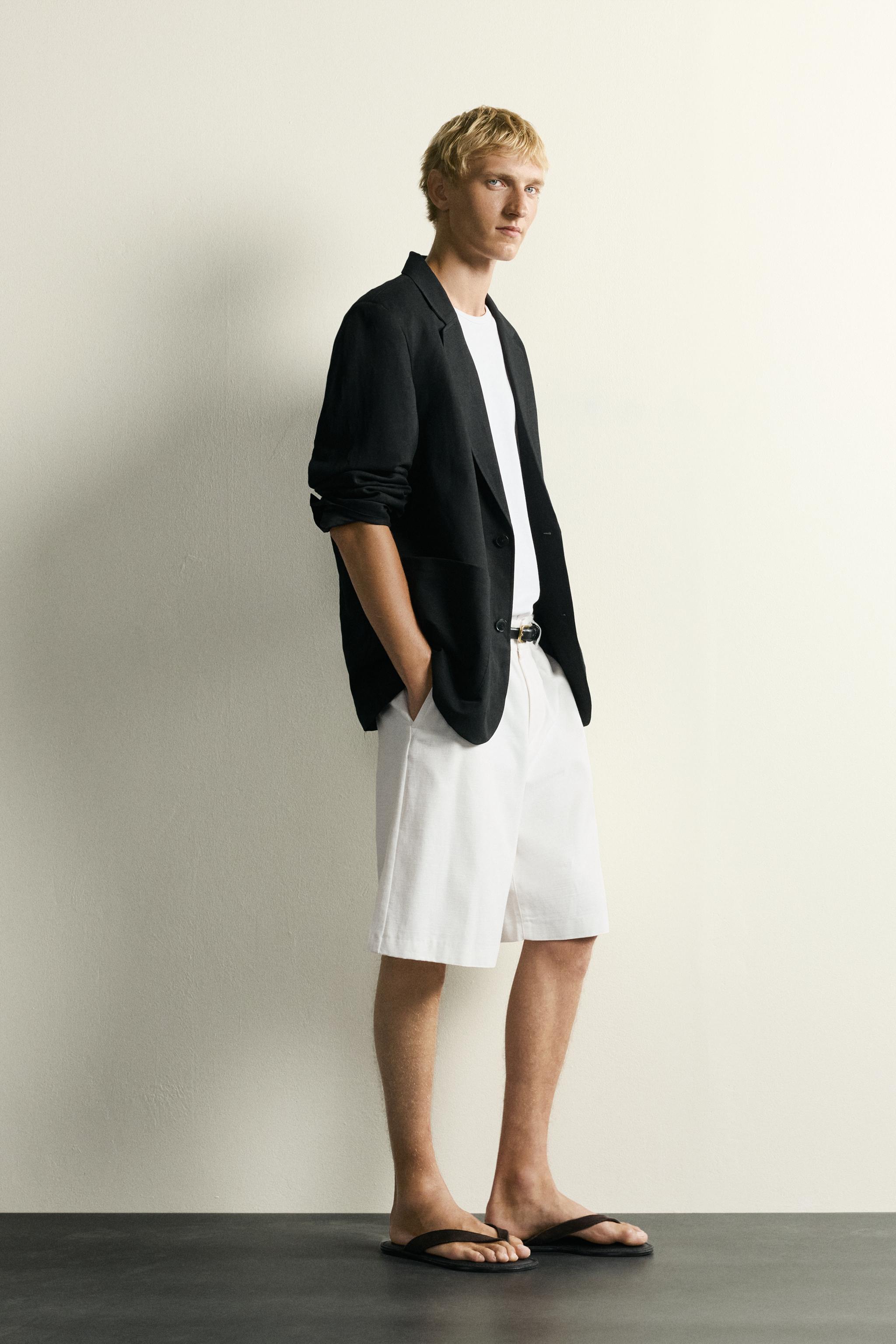 COTTON-LYOCELL WIDE FIT SHORTS